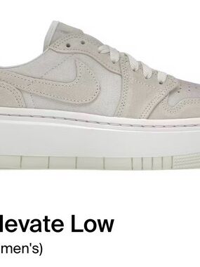 Jordan one Elevated Low Platform Sneaker in Light Taupe and White